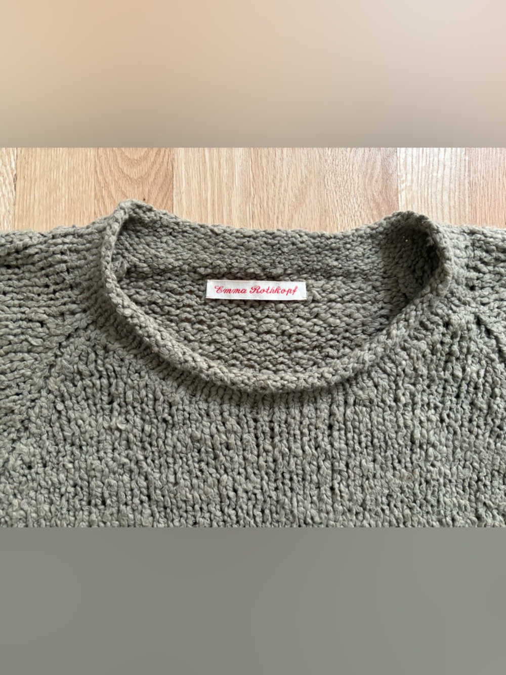 Emma Rothkopf nogu handknit pullover cotton sweater in iron large L gray - Picture 3 of 4